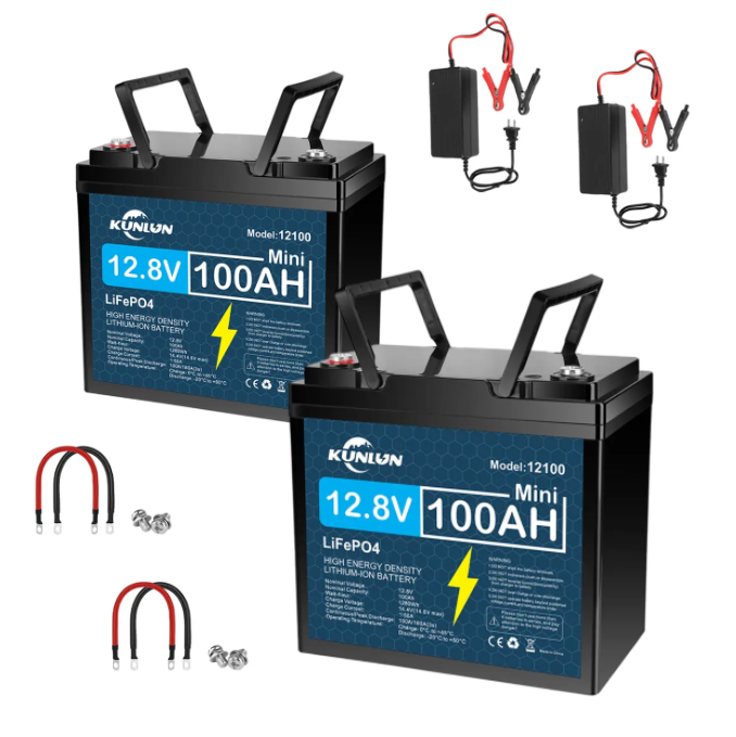 KUNLUN 12V 120Ah LiFePO4 Lithium Battery (Group 24 Size)