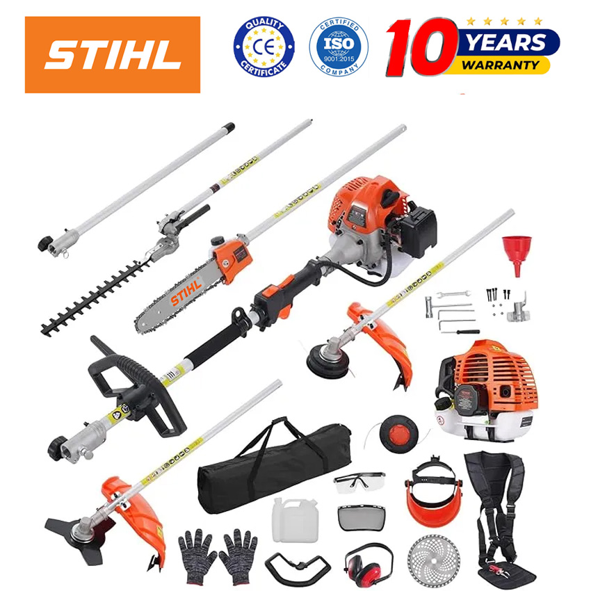 🔥Father's Day Gift🔥 STIHL 6-in-1 Multi-Function Garden Trimming Tool Set — Includes gas-powered hedge trimmer, grass trimmer/brushcutter, lawn edger, and pole pruner (shoulder strap included).