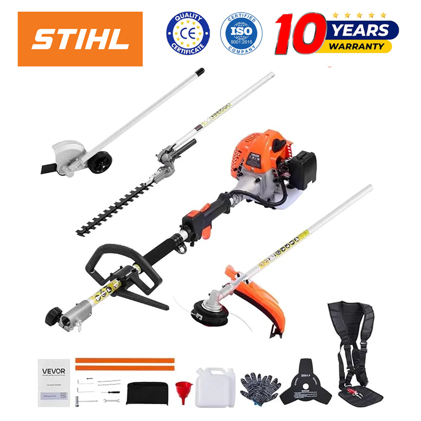 🔥Father's Day Gift🔥 STIHL 6-in-1 Multi-Function Garden Trimming Tool Set — Includes gas-powered hedge trimmer, grass trimmer/brushcutter, lawn edger, and pole pruner (shoulder strap included).