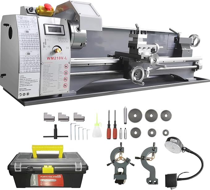 🎉Limited-Time Sale – 🎊VEVOR 7"x14" Metal Lathe, Upgraded Digital Display, CNC Mini Lathe, Precision Tool Kit