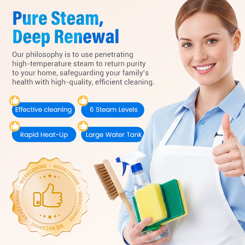 High-Pressure Steam Cleaner with LCD Display – Versatile for Home, Car & Kitchen – Effective Against Grease & Bacteria