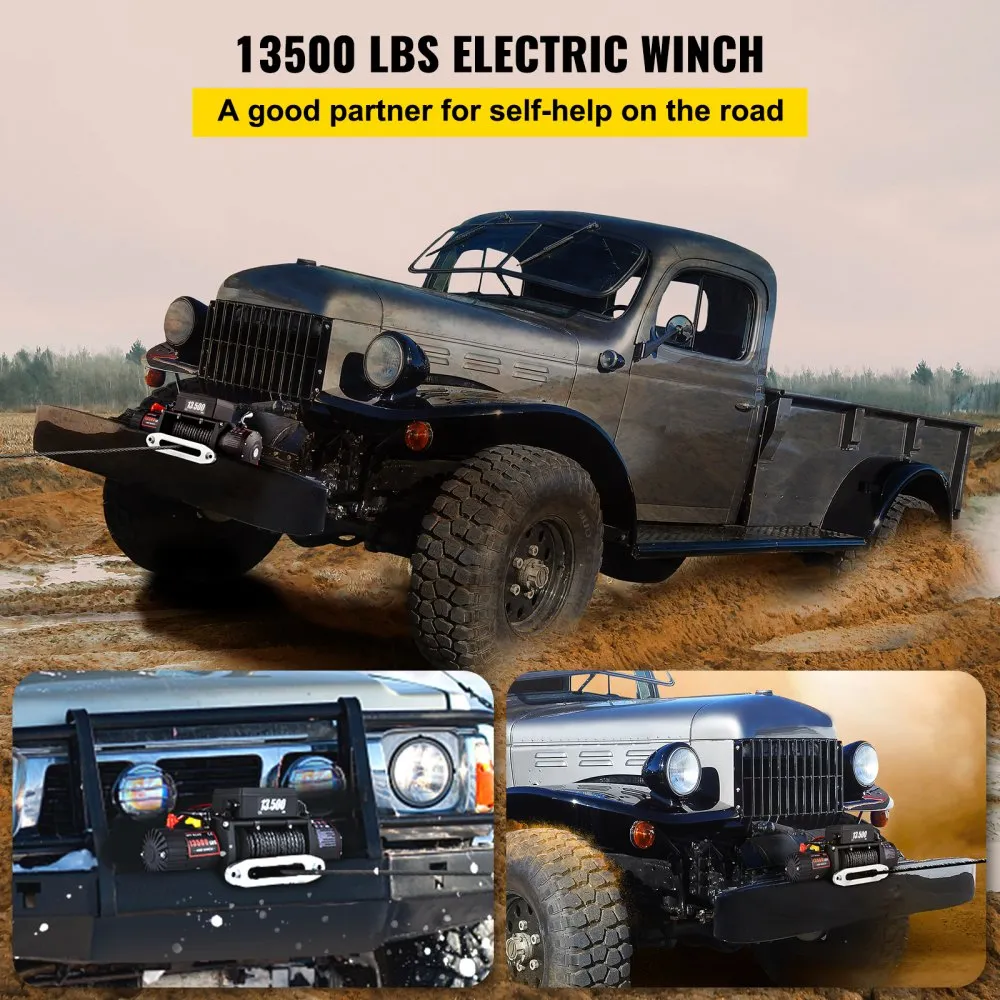 Flash Sale - 12V 8000 lb Load Capacity Nylon Rope Winch