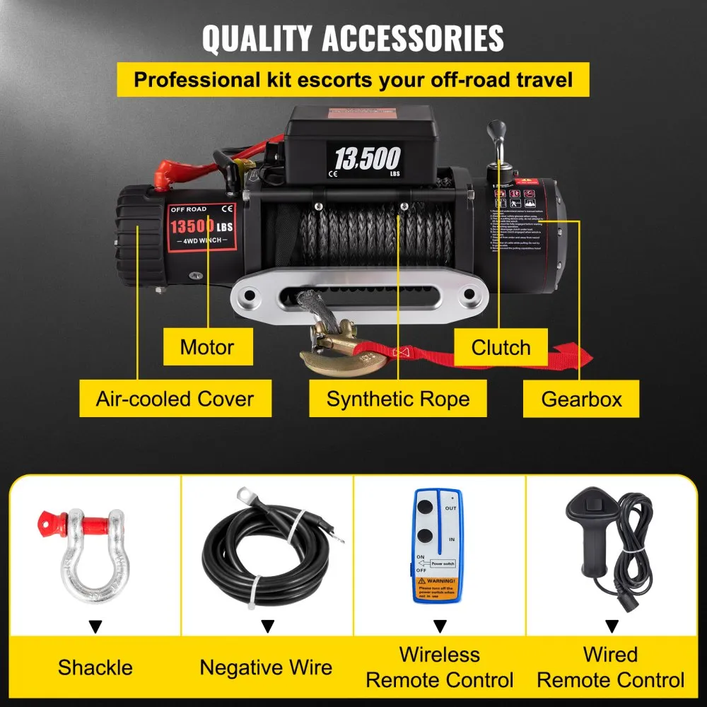 Flash Sale - 12V 8000 lb Load Capacity Nylon Rope Winch