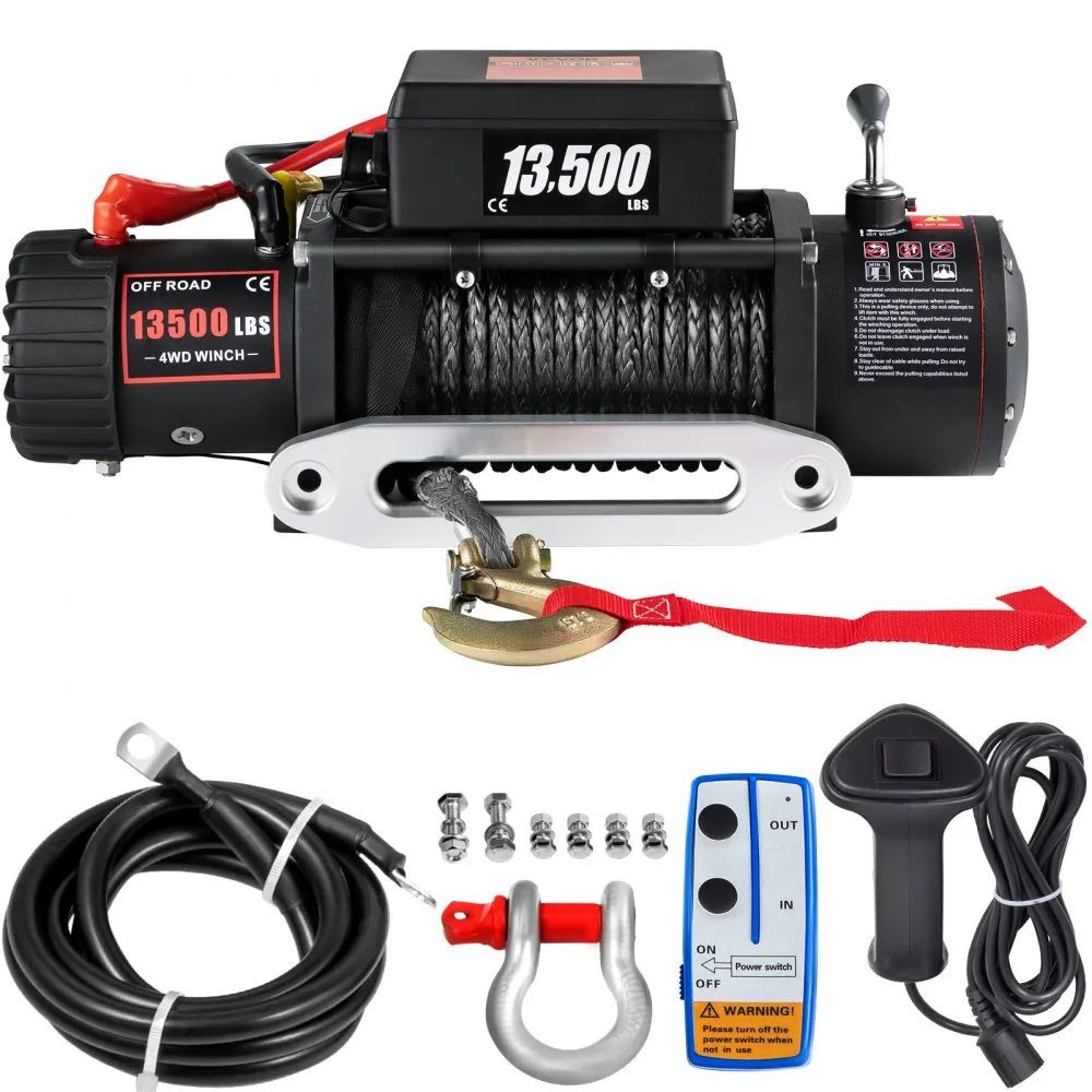 Flash Sale - 12V 8000 lb Load Capacity Nylon Rope Winch