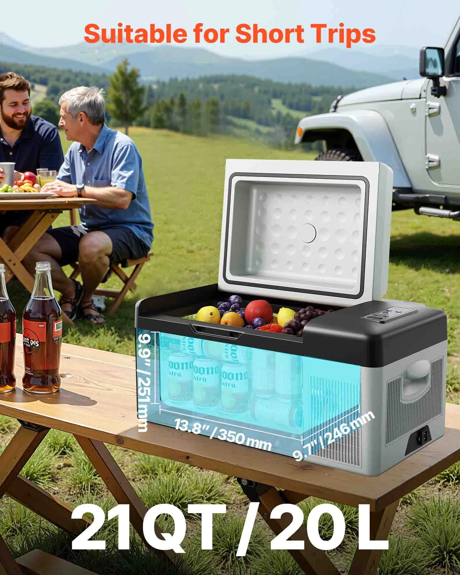 🔥SUMMER SALE❄️ VEVOR 12 Volt Refrigerator Large Capacity | Portable Car Fridge Freezer with Smart APP Control 📱 [Perfect for Family Camping]
