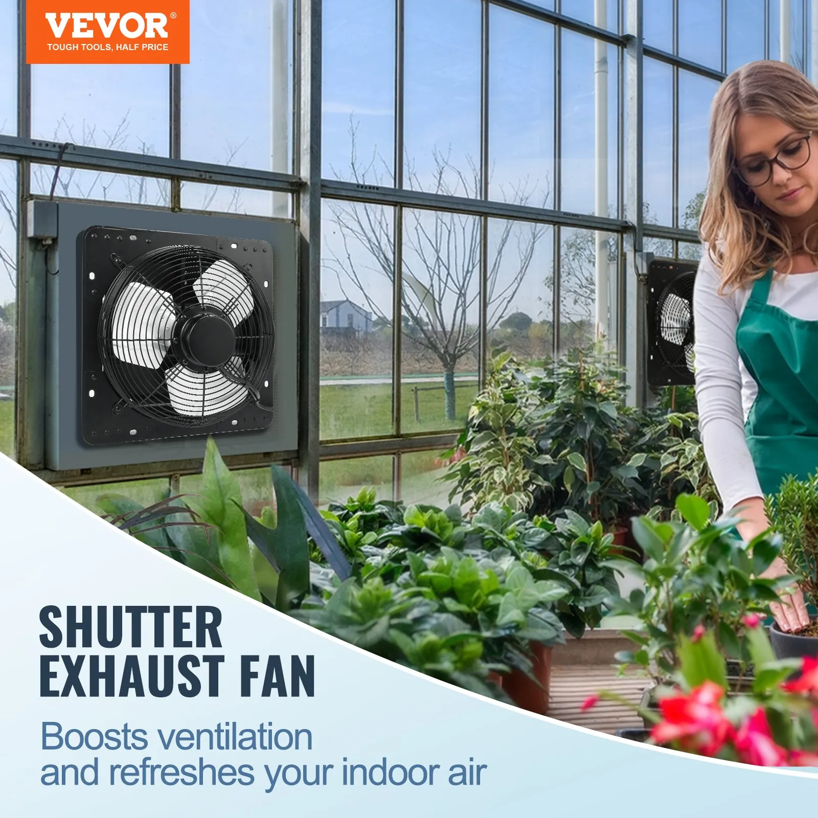  💨 Best Value | VEVOR 12-Inch EC Motor Shutter Exhaust Fan with Intelligent Controller, ⚡ Energy-Saving 904 CFM Wall Mount Attic Ventilation Fan