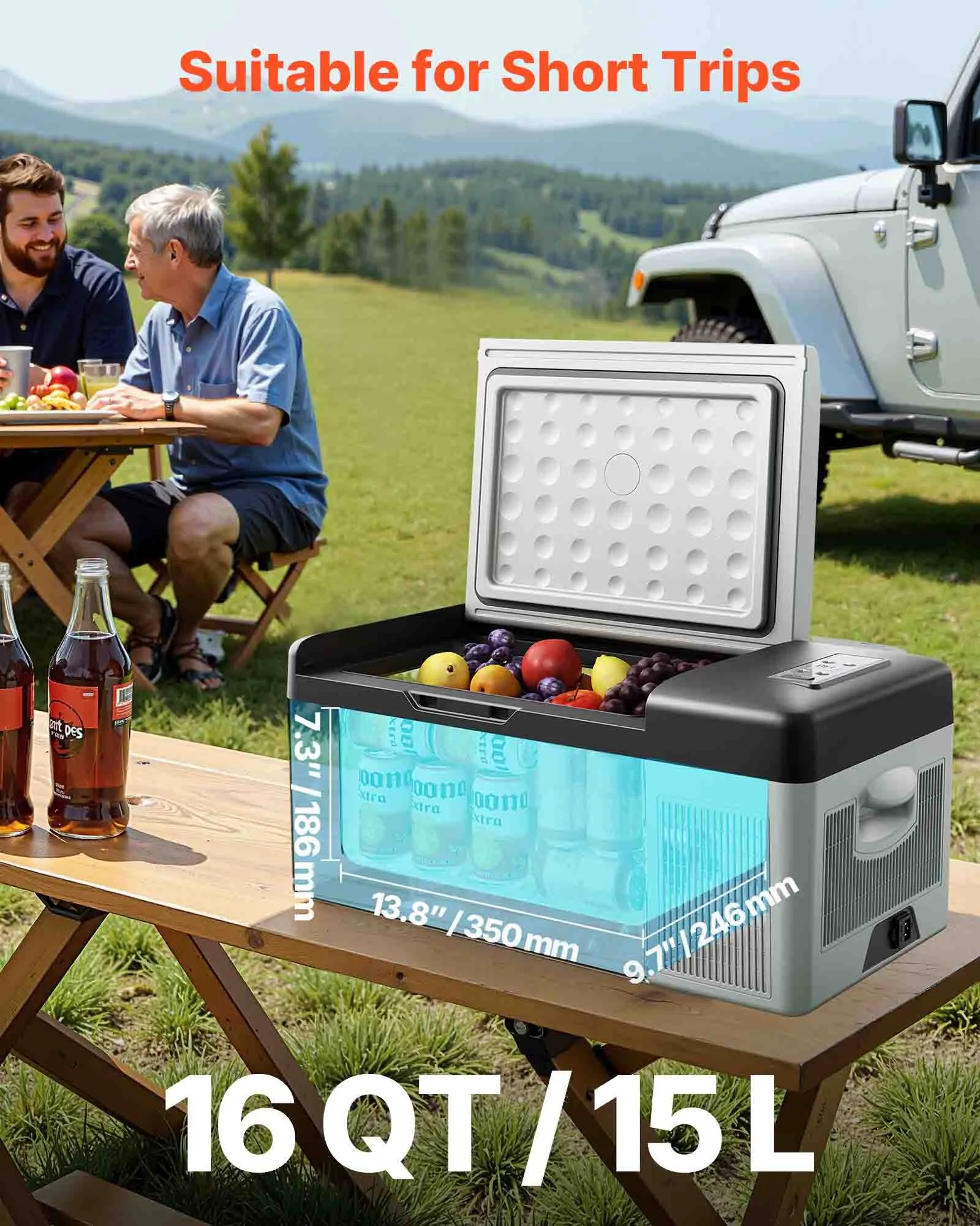 🔥SUMMER SALE❄️ VEVOR 12 Volt Refrigerator Large Capacity | Portable Car Fridge Freezer with Smart APP Control 📱 [Perfect for Family Camping]
