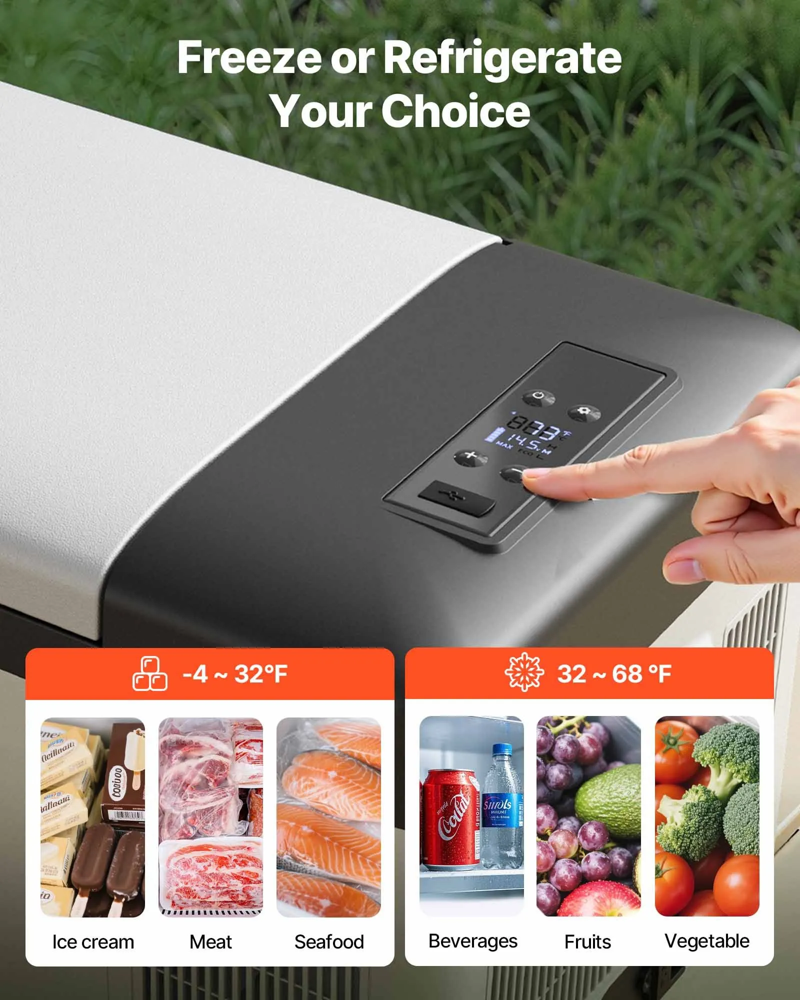 🔥SUMMER SALE❄️ VEVOR 12 Volt Refrigerator Large Capacity | Portable Car Fridge Freezer with Smart APP Control 📱 [Perfect for Family Camping]