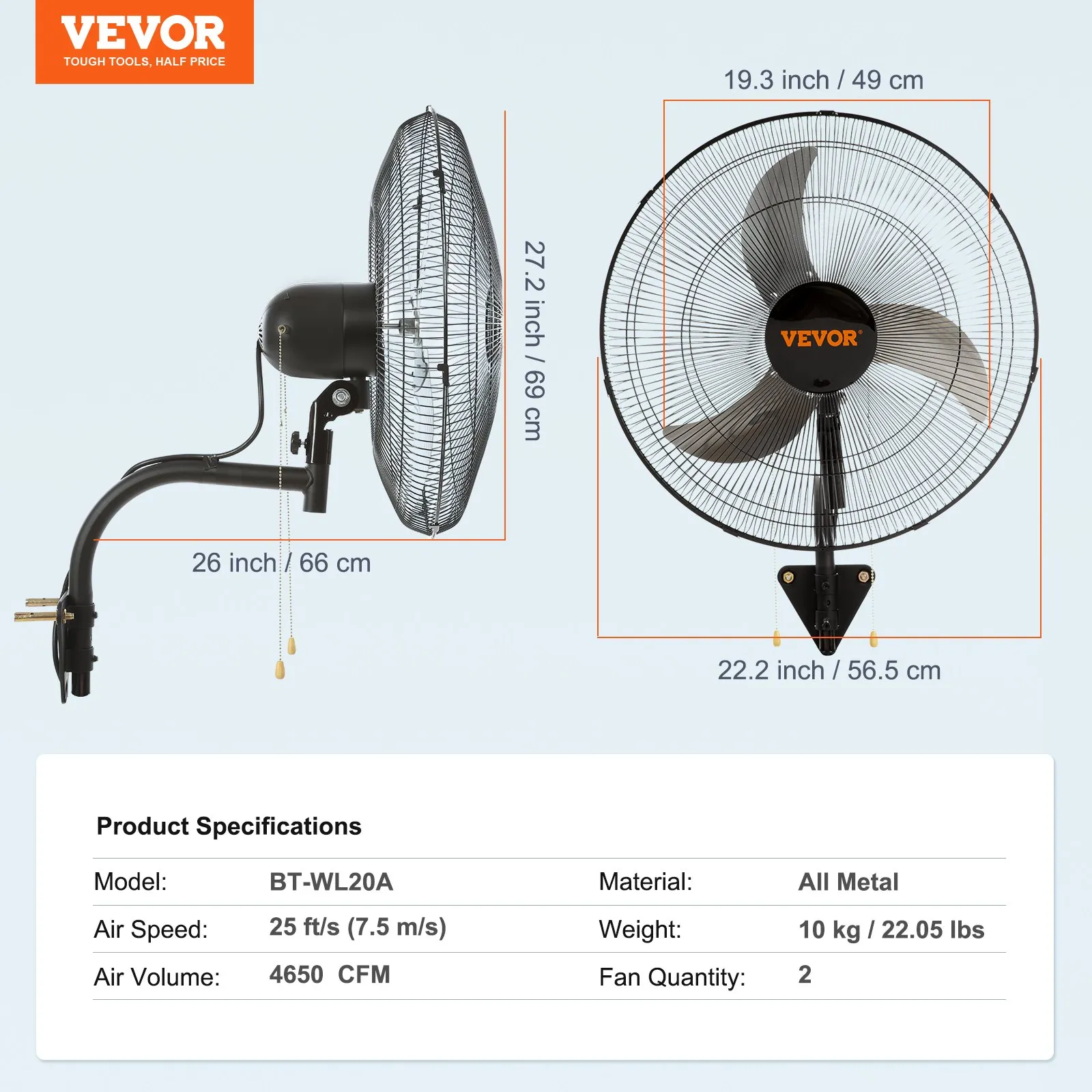 ⚡LIMITED TIME OFFER | VEVOR Heavy Duty Wall Fan, Commercial Oscillating Air Circulator for Greenhouse & Patio, Multiple Options 🌀