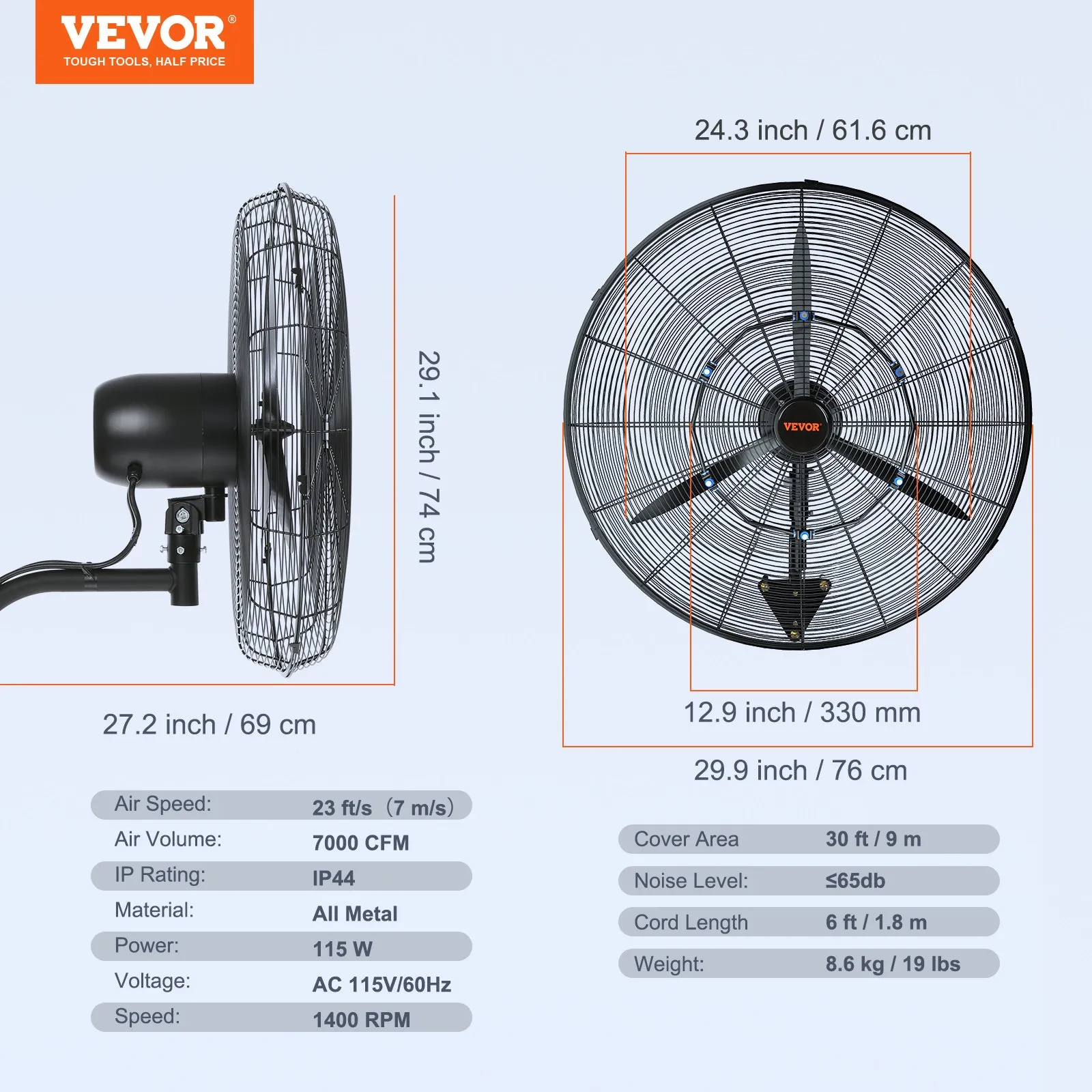 ⚡LIMITED TIME OFFER | VEVOR Heavy Duty Wall Fan, Commercial Oscillating Air Circulator for Greenhouse & Patio, Multiple Options 🌀