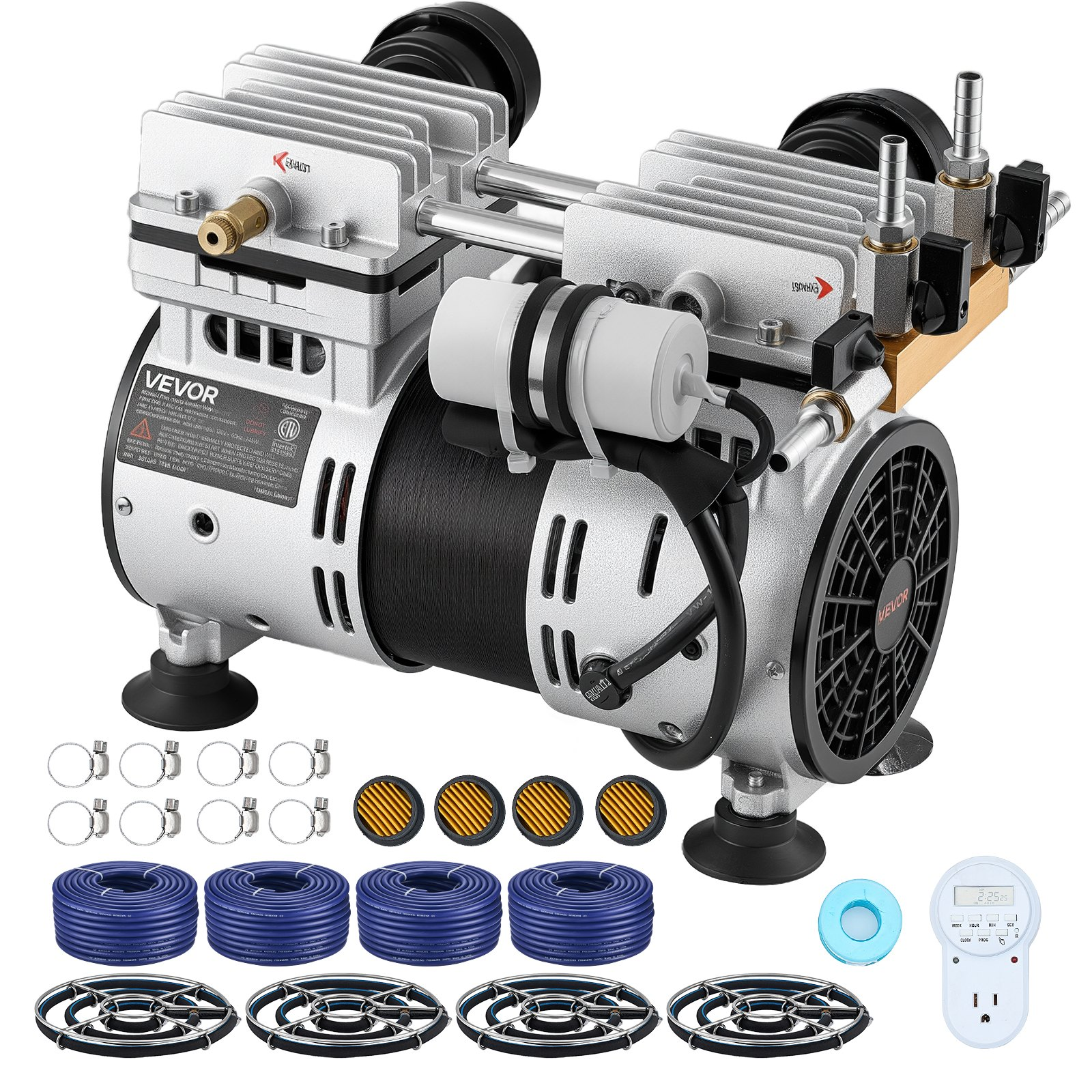 💥 [Limited Time Deal] VEVOR 3/4 HP Pond Aerator Kit, Complete 5.2 CFM Lake Aeration Pump System up to 3 Acres for Complete Oxygen Circulation