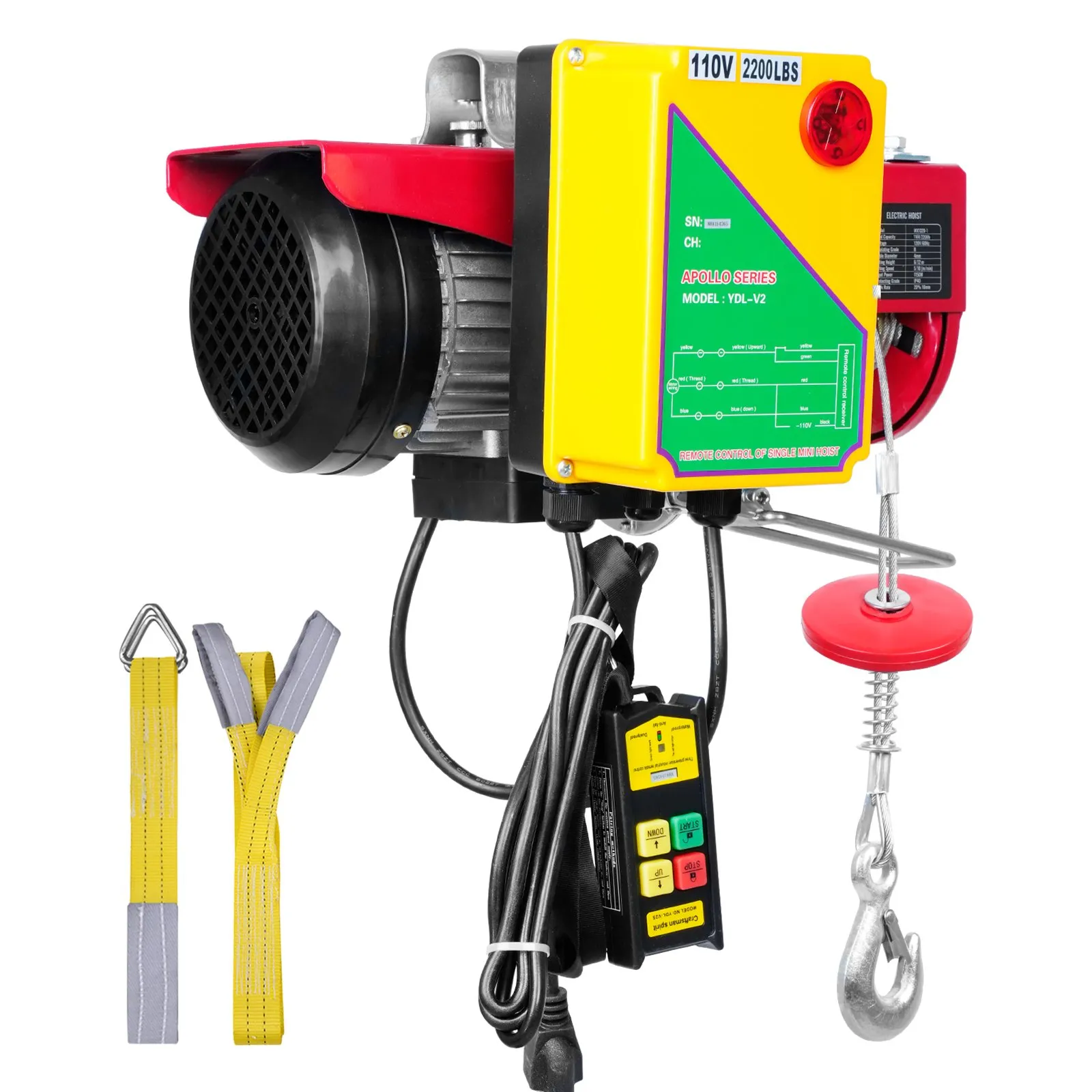 VEVOR 2200 lbs Wireless Attic Lift, 1600W 110V Electric Hoist with Wireless Remote Control, 40ft Single Cable Lifting Height & High-quality Motor, for Garage Warehouse Factory
