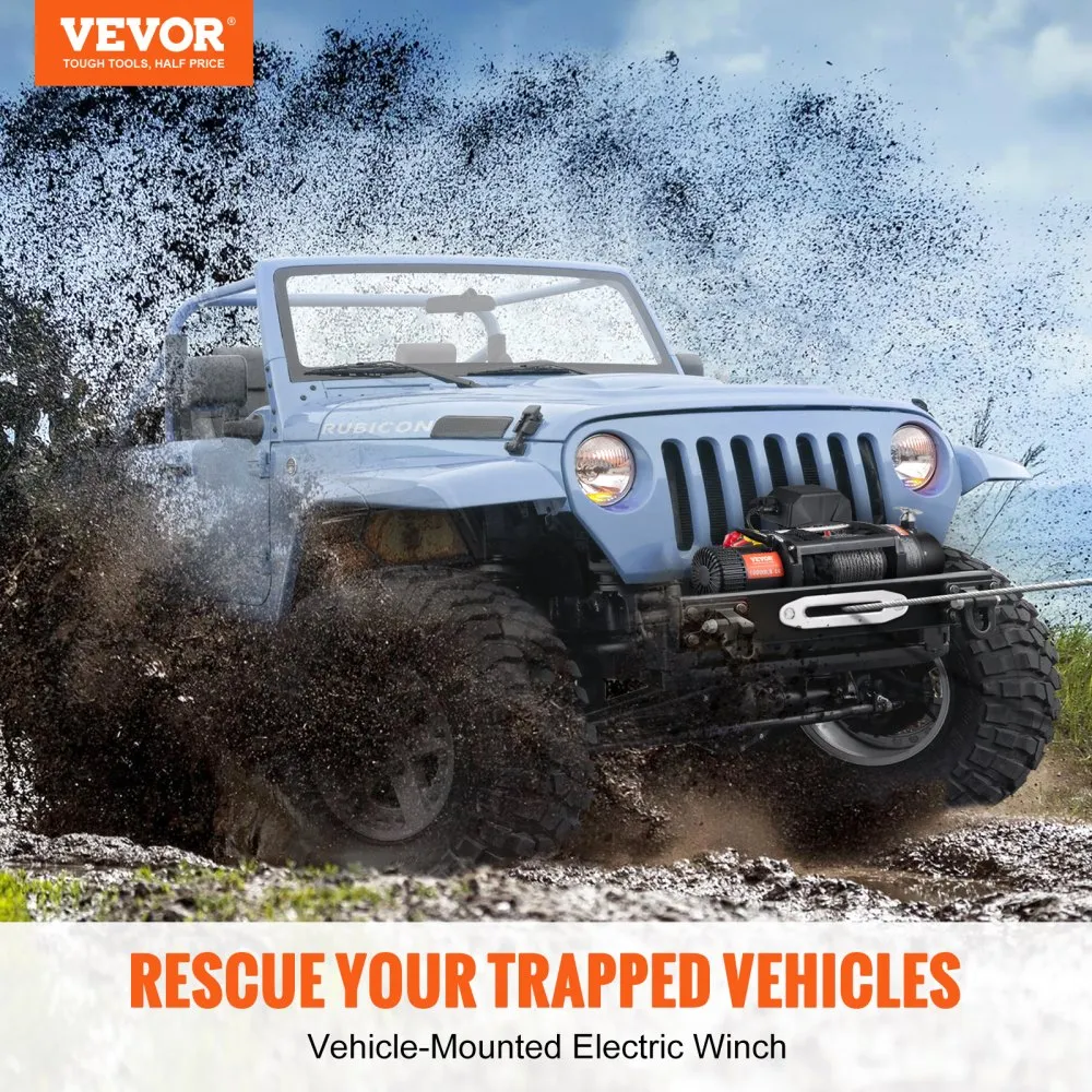 Flash Sale - 12V 8000 lb Load Capacity Nylon Rope Winch
