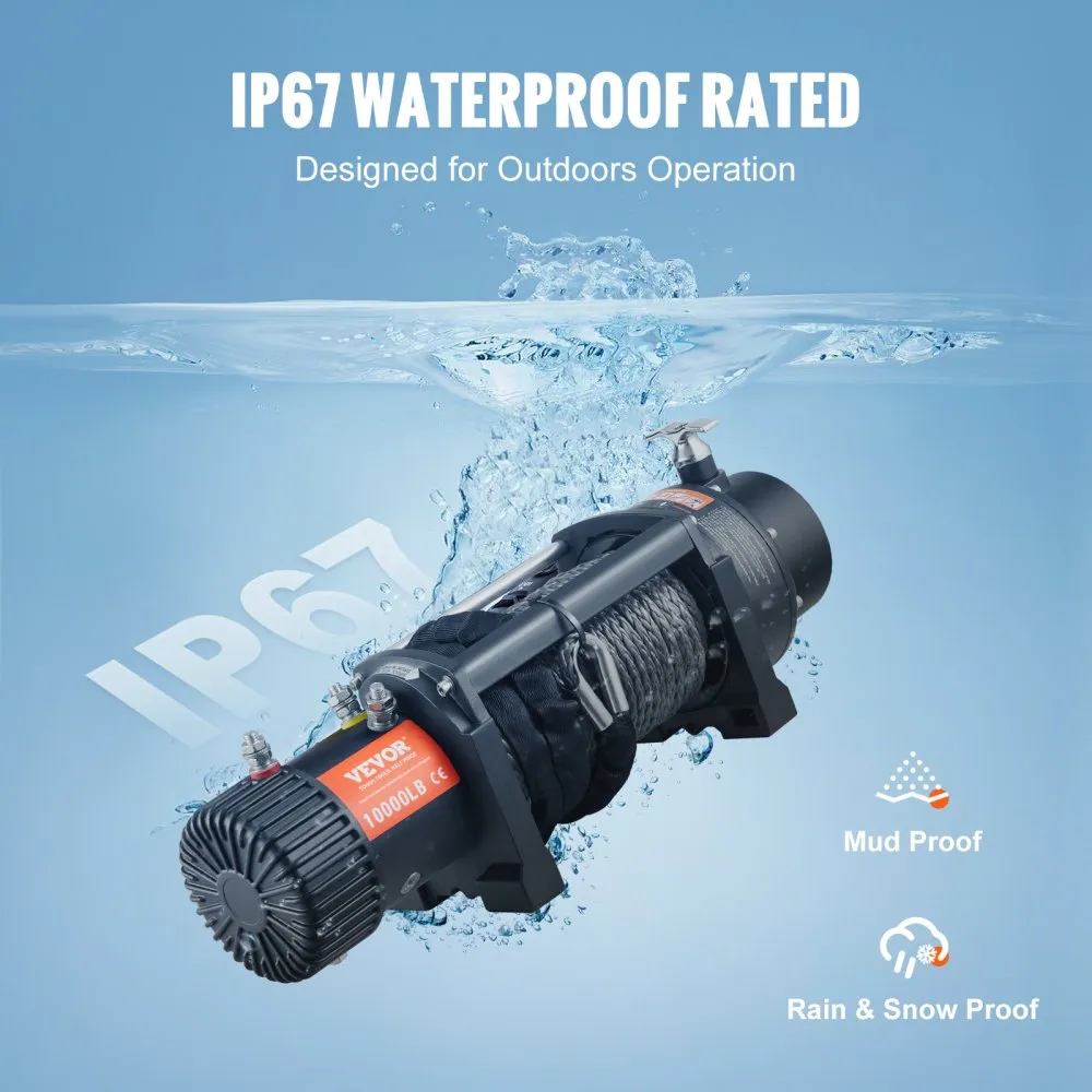 Flash Sale - 12V 8000 lb Load Capacity Nylon Rope Winch