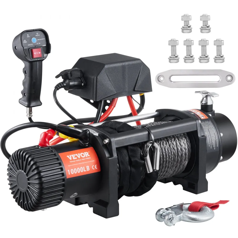 Flash Sale - 12V 8000 lb Load Capacity Nylon Rope Winch