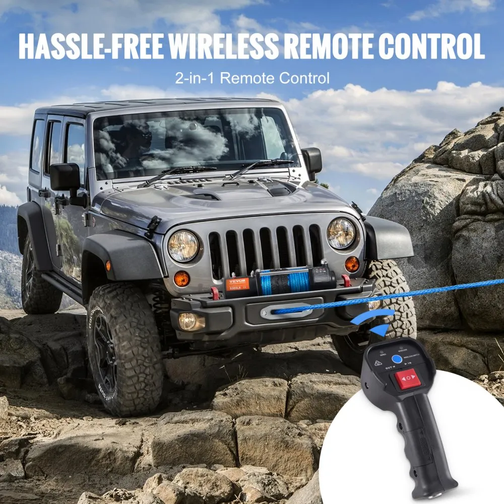 Flash Sale - 12V 8000 lb Load Capacity Nylon Rope Winch