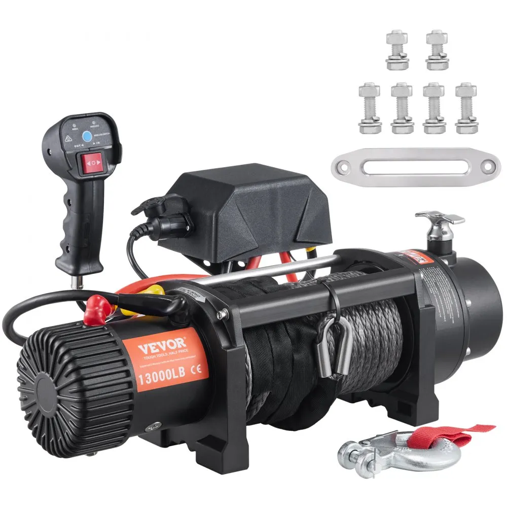 Flash Sale - 12V 8000 lb Load Capacity Nylon Rope Winch