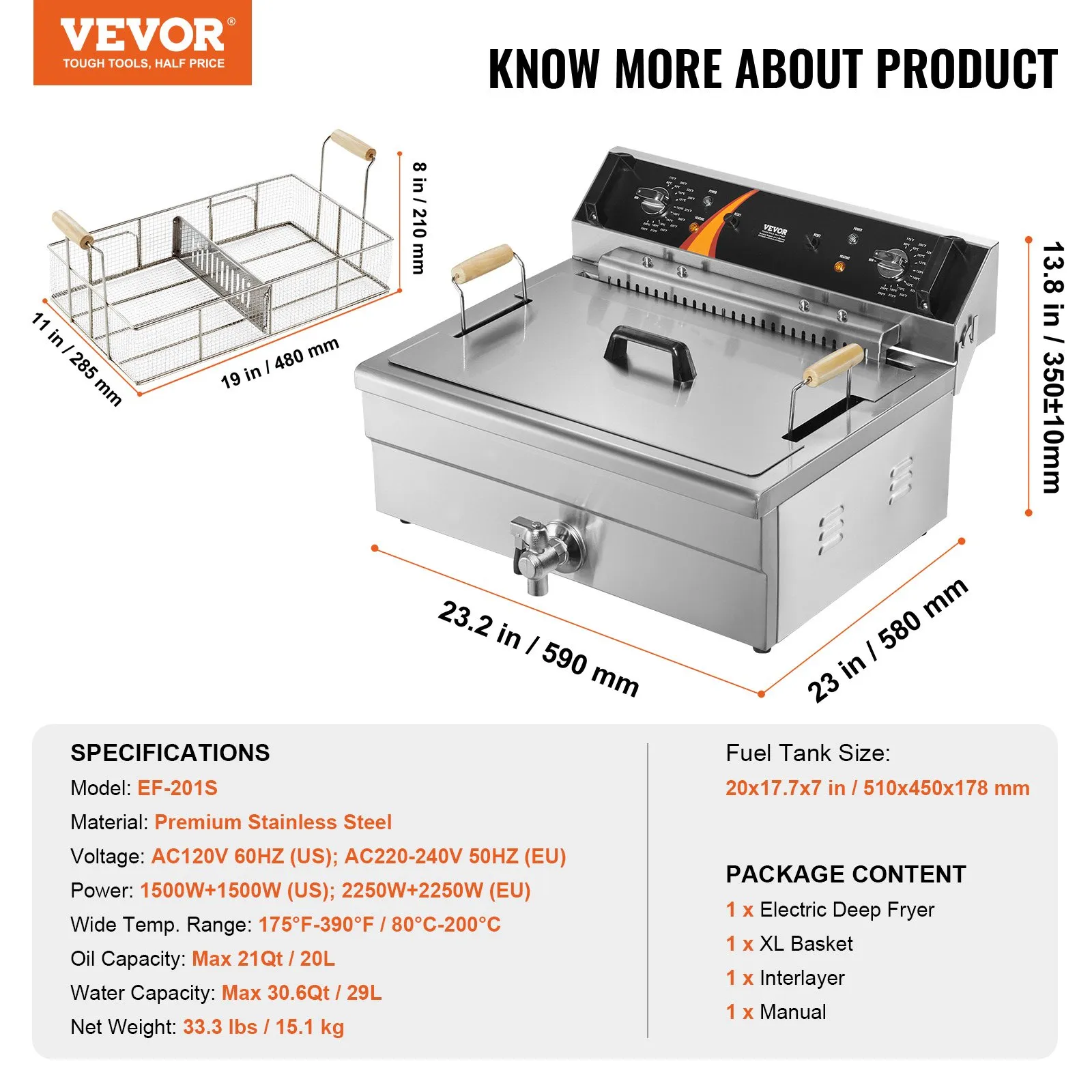SUMMER SALE🔥VEVOR Outdoor Propane Deep Fryer