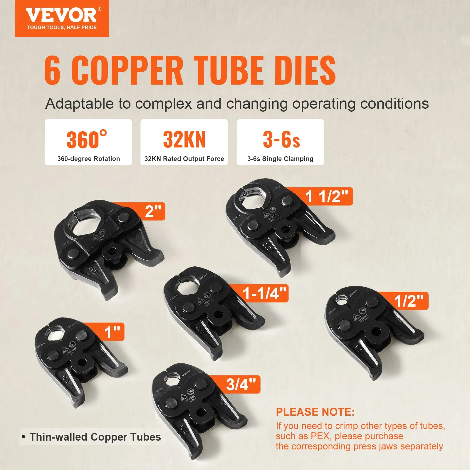 MUST BUY🔥 VEVOR 18V Press Tool,32KN Electric Pipe Crimping Tool