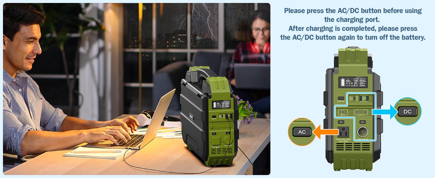 BROWEY Portable Power Station, 1000W Solar Generator with Built-in Solar Panel, 614WH/192000mAh LiFePO4 Battery Pack, AC/DC/USB/PD Outputs, for Outdoor Camping, RV Travel, Emergency Preparedness tiktokshopspringglowup