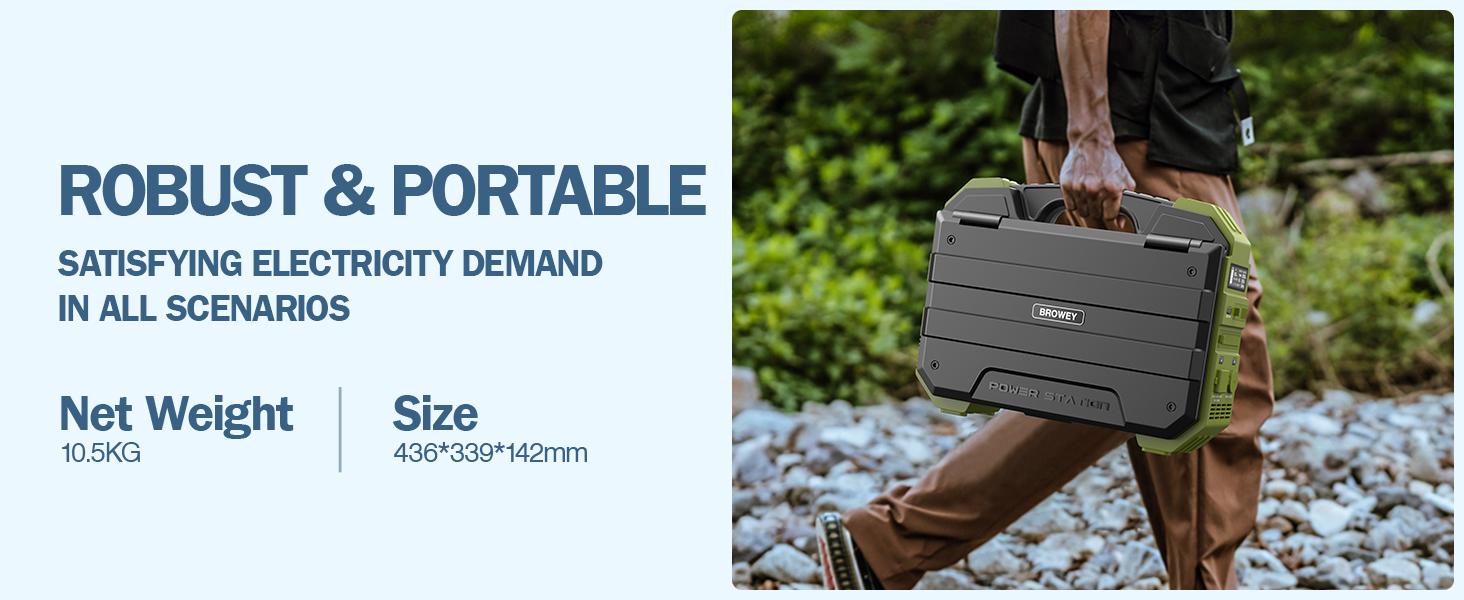 BROWEY Portable Power Station, 1000W Solar Generator with Built-in Solar Panel, 614WH/192000mAh LiFePO4 Battery Pack, AC/DC/USB/PD Outputs, for Outdoor Camping, RV Travel, Emergency Preparedness tiktokshopspringglowup