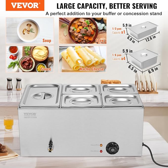 6-Pan Commercial Food Warmer