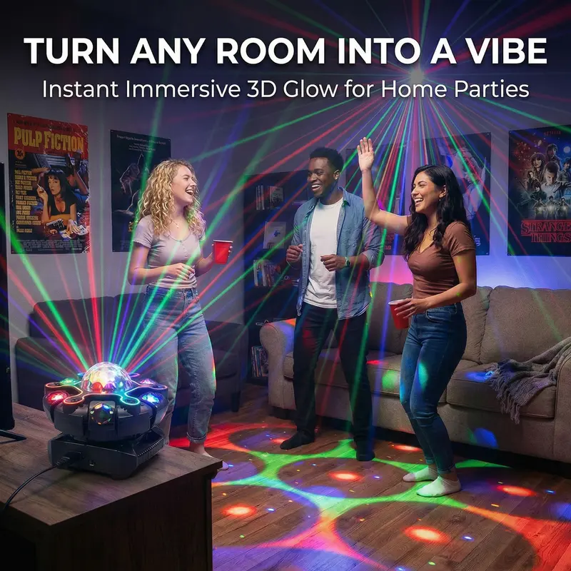 200W Sound-Activated "Bee-Eye" Moving Head DJ Light
