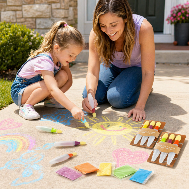 Sidewalk Chalk Paint Brush Set for Colorful Outdoor Fun 🌈