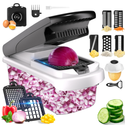 Aonhom Vegetable Chopper Food Slicer, 15 in 1 Multi-Function Food Chopper