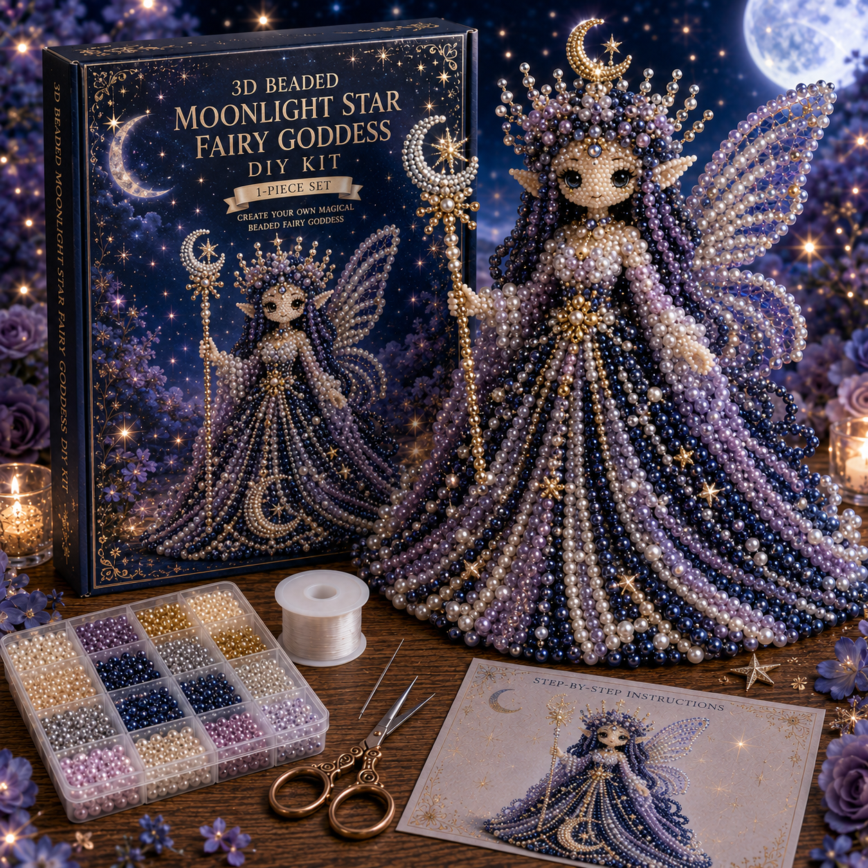 3D Beaded Elf Series DIY Kit – Fantasy Collectible Bead Art Set