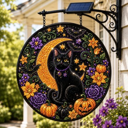 🔥Last 4 hours  Free Shipping -🎃Solar Halloween LED Hanging Sign Light 👻