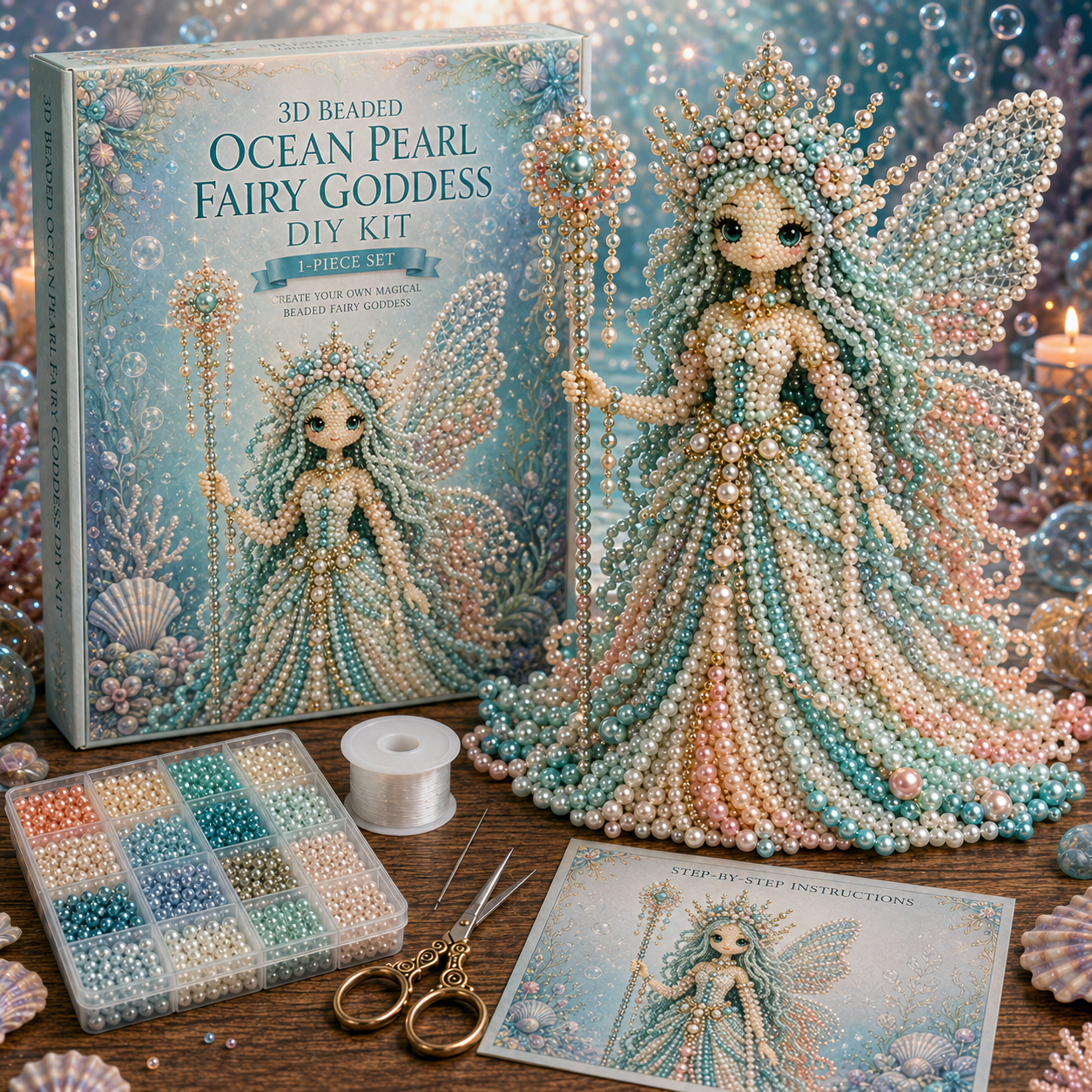 3D Beaded Elf Series DIY Kit – Fantasy Collectible Bead Art Set