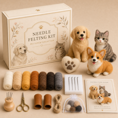 Needle Felting Kit Collection – Create Adorable Wool Animals by Hand