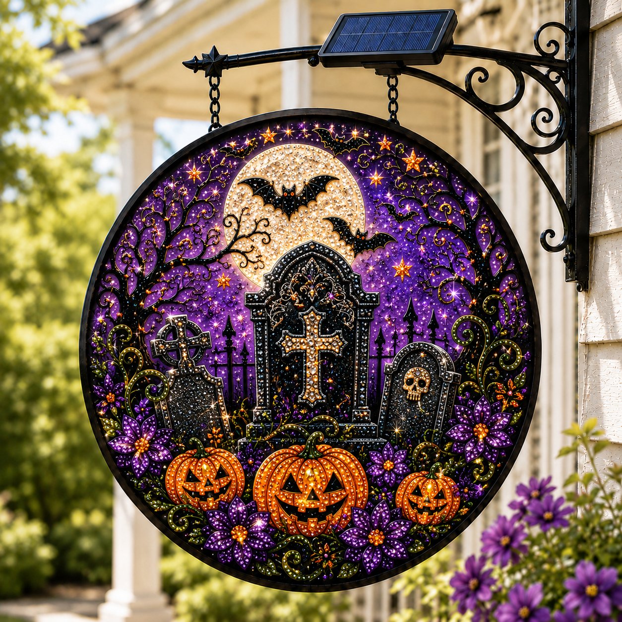 🔥Last 4 hours Free Shipping -🎃Solar Halloween LED Hanging Sign Light 👻