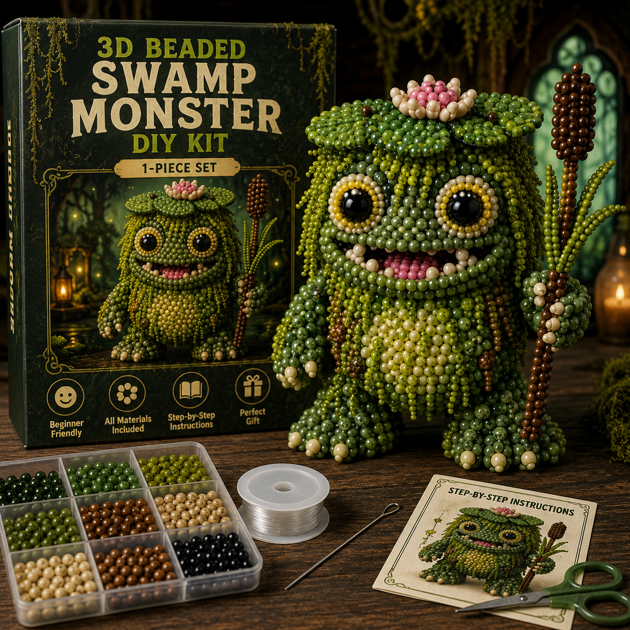 3D Beaded Cryptid & Fantasy Creature DIY Kit – Make Your Own Magical Collectible Figure