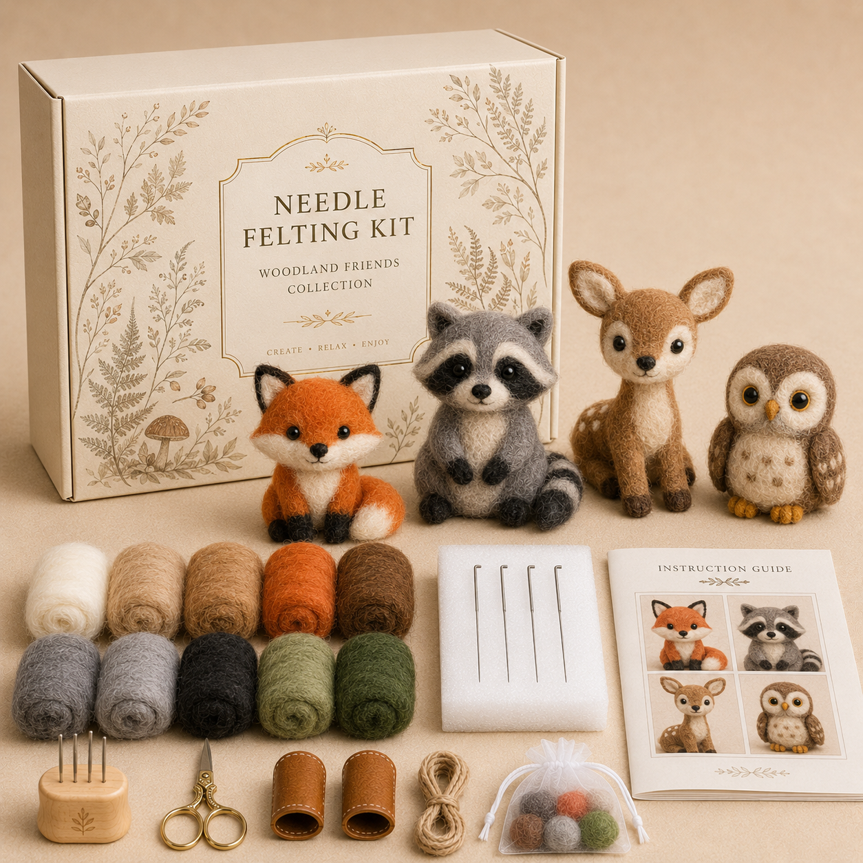 Needle Felting Kit Collection – Create Adorable Wool Animals by Hand