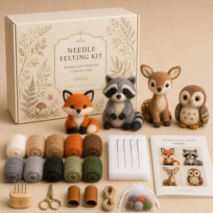 Needle Felting Kit Collection – Create Adorable Wool Animals by Hand