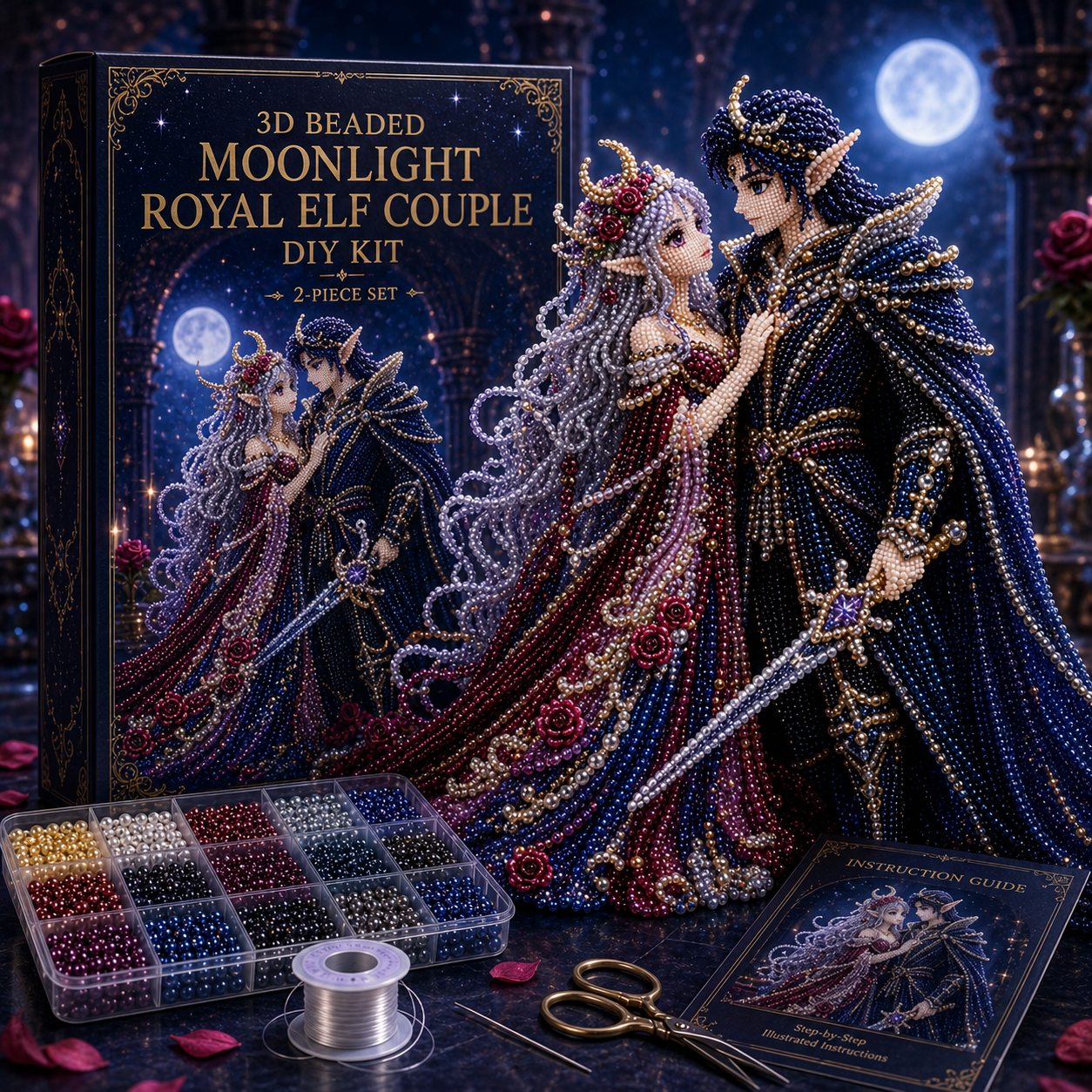 3D Beaded Elf Series DIY Kit – Fantasy Collectible Bead Art Set