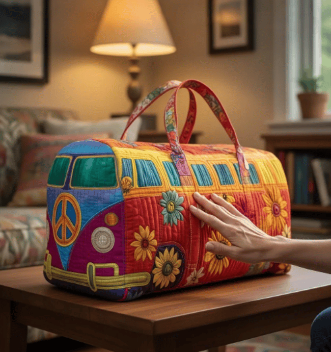 🔥LAST DAY 50% OFF - Hippie Van Quilted Duffle Bag