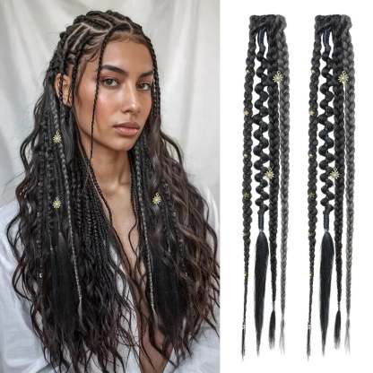 🌿 Boho Beaded Clip-In Braids – Effortless Festival & Everyday Hair Transformation