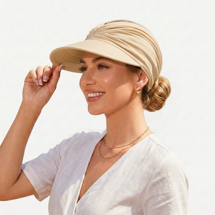 🛒 Buy 3, Save 20% 💰 – 👒 UPF 50+ Sun Visor Ponytail Hat | Wide Brim, Breathable, Foldable