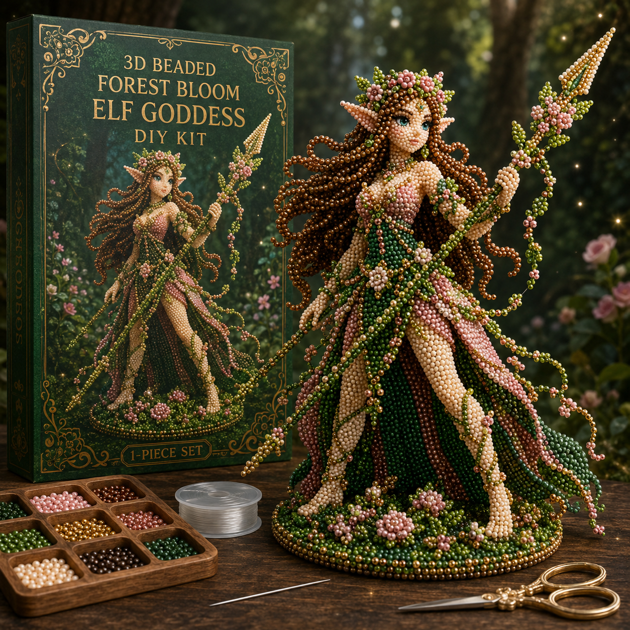 3D Beaded Elf Series DIY Kit – Fantasy Collectible Bead Art Set
