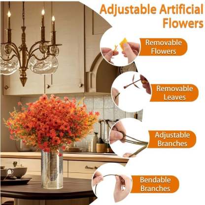 💖LAST DAY 49% OFF🍁Fall Artificial Flowers for Outdoors