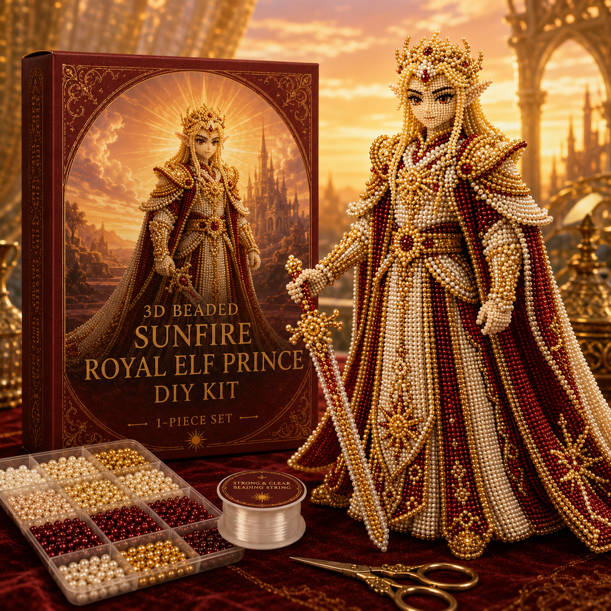 3D Beaded Elf Series DIY Kit – Fantasy Collectible Bead Art Set