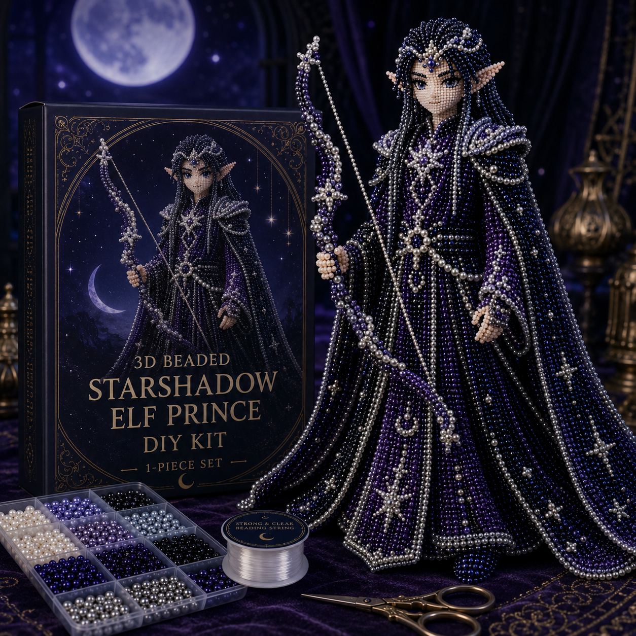 3D Beaded Elf Series DIY Kit – Fantasy Collectible Bead Art Set