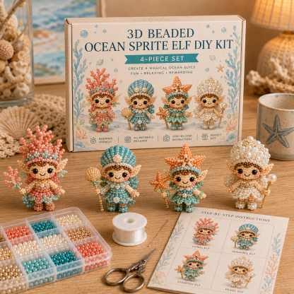 3D Beaded Magical Elf DIY Kit – Cute Fantasy Craft Collectibles