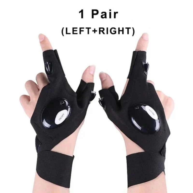 Hands-Free LED Flashlight Waterproof Gloves