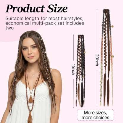 🌿 Boho Beaded Clip-In Braids – Effortless Festival & Everyday Hair Transformation