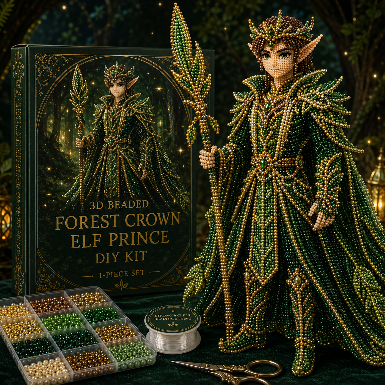 3D Beaded Elf Series DIY Kit – Fantasy Collectible Bead Art Set