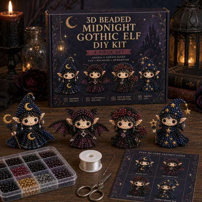 3D Beaded Magical Elf DIY Kit – Cute Fantasy Craft Collectibles